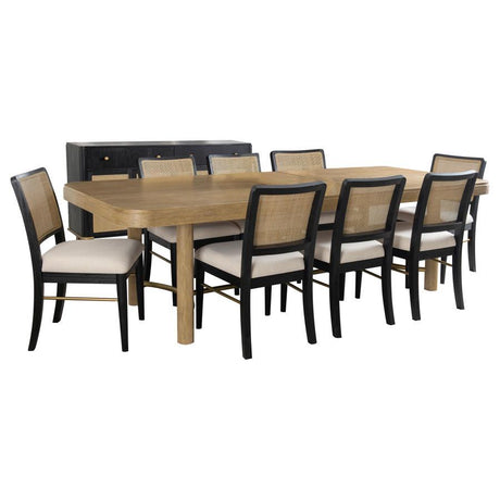 Arini - Extension Leaf Dining Table Set Black 9 Pc. Table, 8 Chairs by Coaster Fine Furniture | Bel Furniture