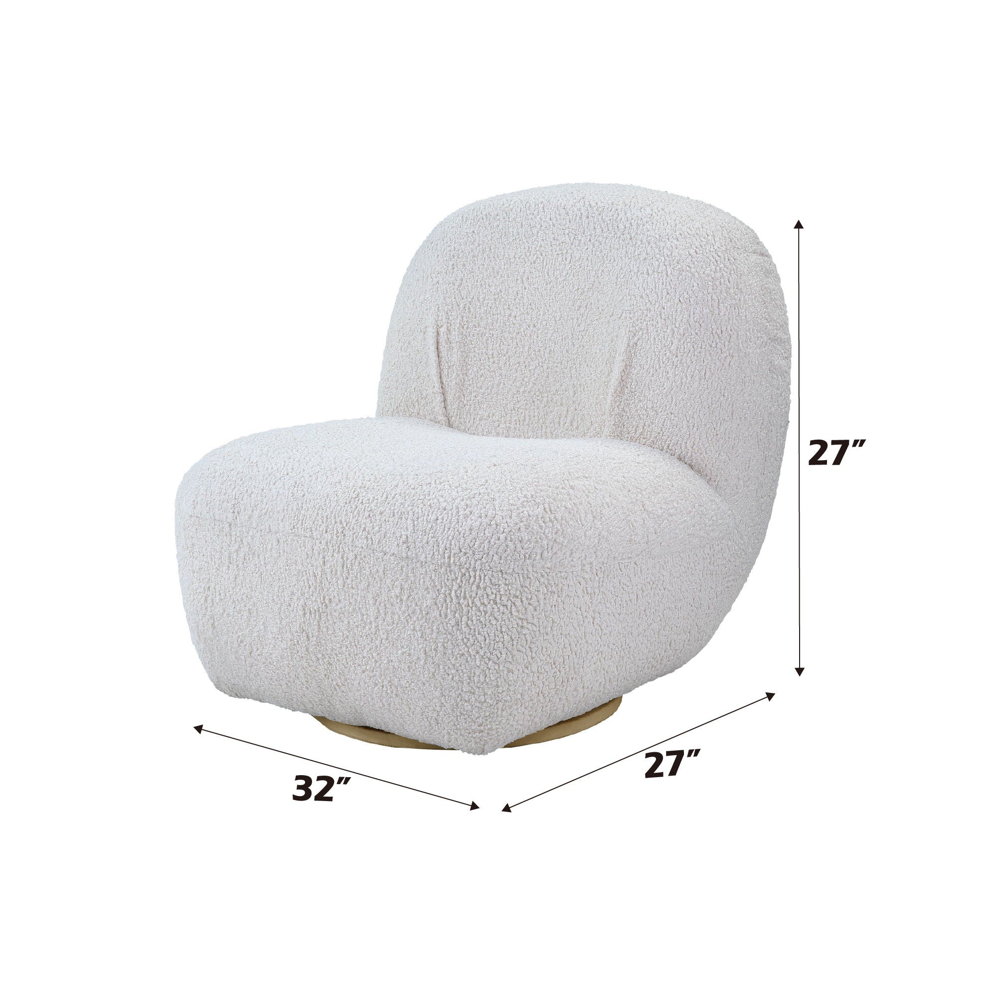 Yedaid - Teddy Sherpa Accent Chair With Swivel - White