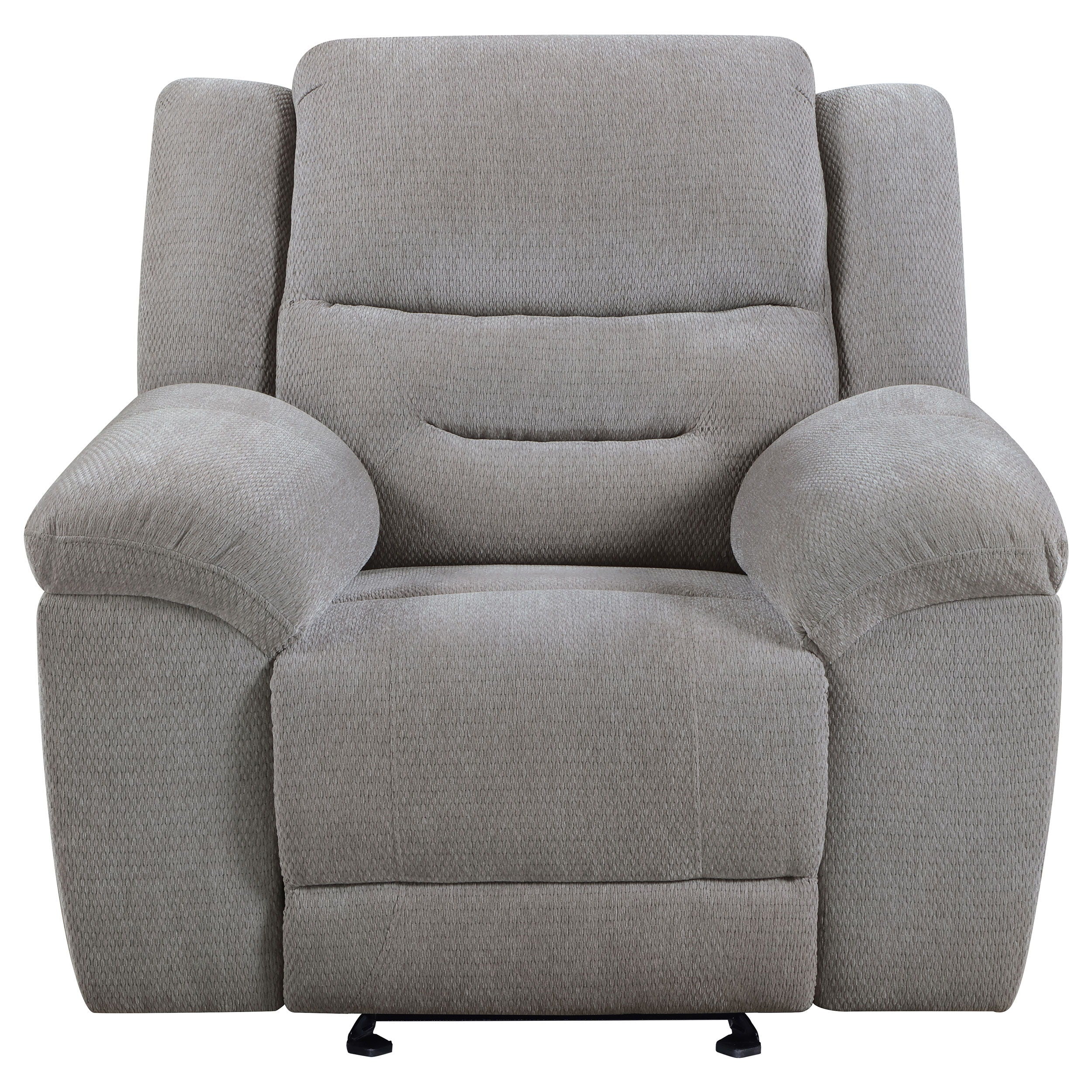 Gilson - Chenille Upholstered Reclining Glider Recliner - Gray