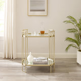 Modern Glam Mirror Top Accent Table - Pale Gold by Walker Edison | Bel Furniture
