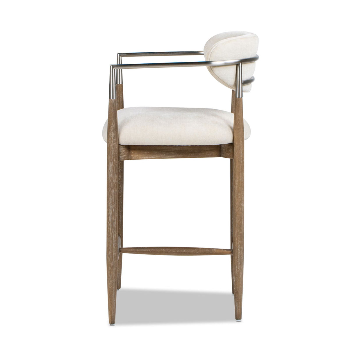 Artemis - Mixed Material Upholstered Counter Stool - Warm White by Jennifer Taylor Home | Bel Furniture