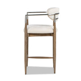 Artemis - Mixed Material Upholstered Counter Stool - Warm White by Jennifer Taylor Home | Bel Furniture