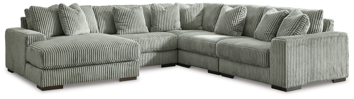 Lindyn - Sectional Pearl Silver 5 Pc. Left Arm Facing Sectional by Signature Design by Ashley® | Bel Furniture