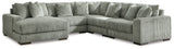 Lindyn - Sectional Pearl Silver 5 Pc. Left Arm Facing Sectional by Signature Design by Ashley® | Bel Furniture
