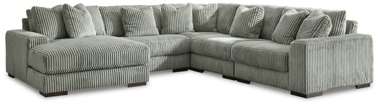 Lindyn - Sectional Pearl Silver 5 Pc. Left Arm Facing Sectional by Signature Design by Ashley® | Bel Furniture