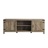 Rustic Farmhouse Double Barn Door 70" TV Stand For 80" TVs With Center Shelves by Walker Edison | Bel Furniture