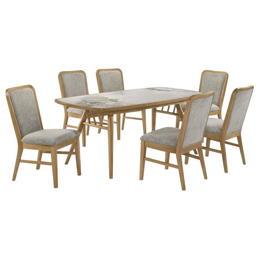 Croyden - 7 Piece Rectangular Dining Set - Gray / Weathered Natural