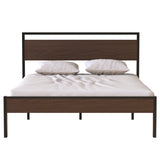 Ceres - Metal Bed With Wood Headboard & Footboard