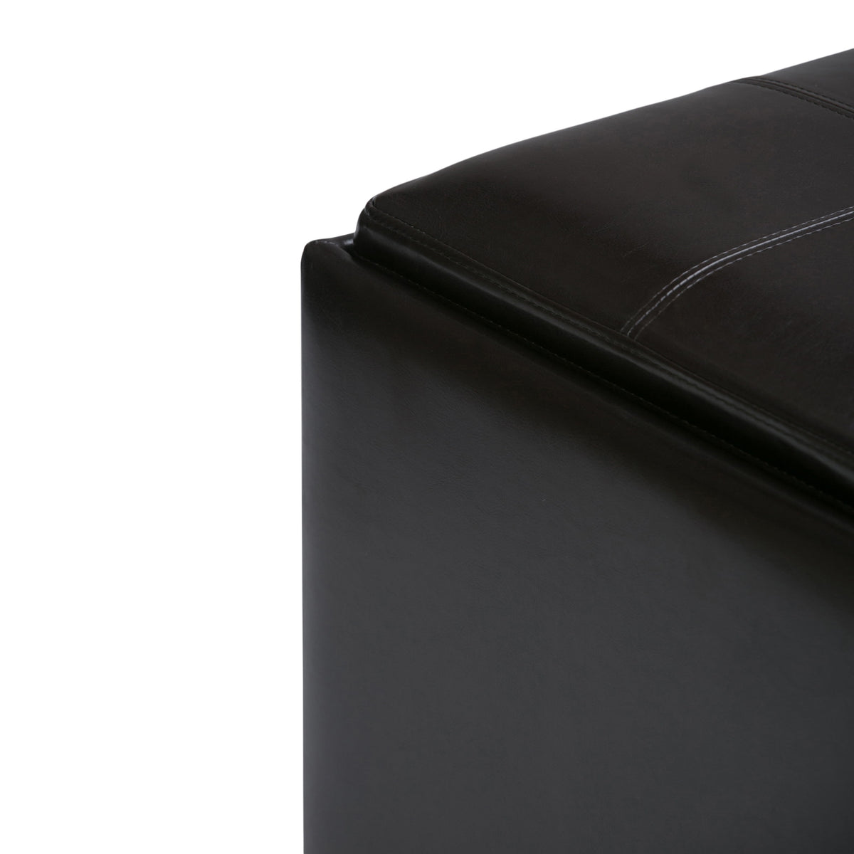 Avalon - Square Coffee Table Storage Ottoman - Tanners Brown by Simpli-Home | Bel Furniture