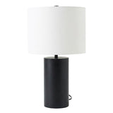 Aura - Table Lamp With On / Off Switch Block Base - Black / White