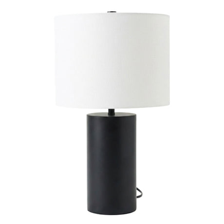 Aura - Table Lamp With On / Off Switch Block Base - Black / White - view 3