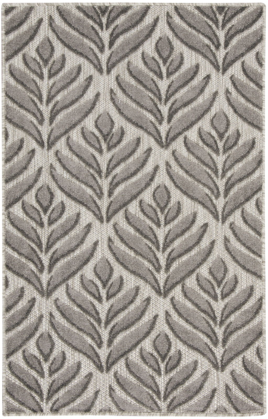 3' X 4' Area Rug Floral Power Loom - Charcoal