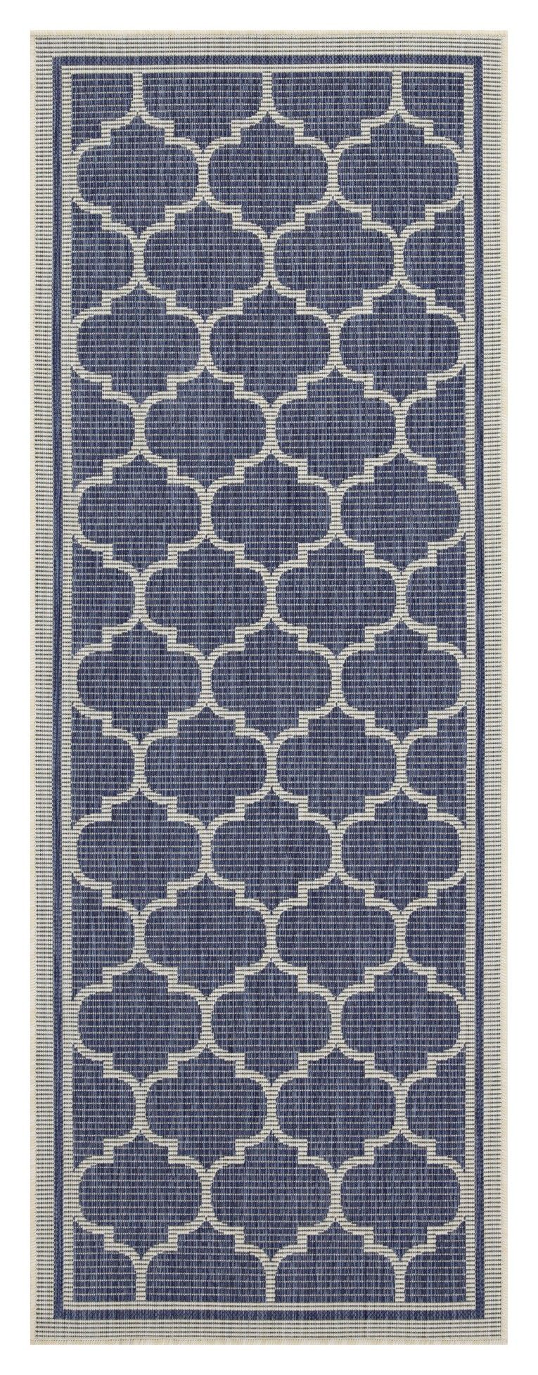Sunshine - 2'7" X 7'3" Polypropylene Indoor / Outdoor Area Rug Blue by Icona Home Decor | Bel Furniture