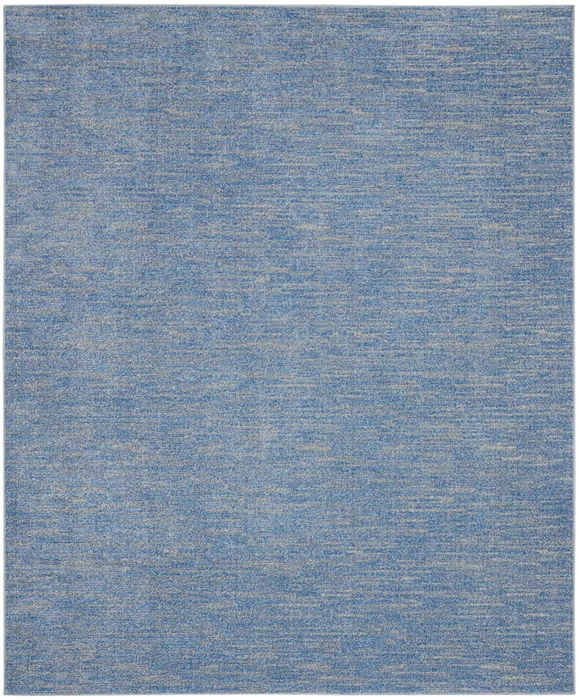 10' X 14' Striped Non Skid Indoor / Outdoor Area Rug - Blue / Gray