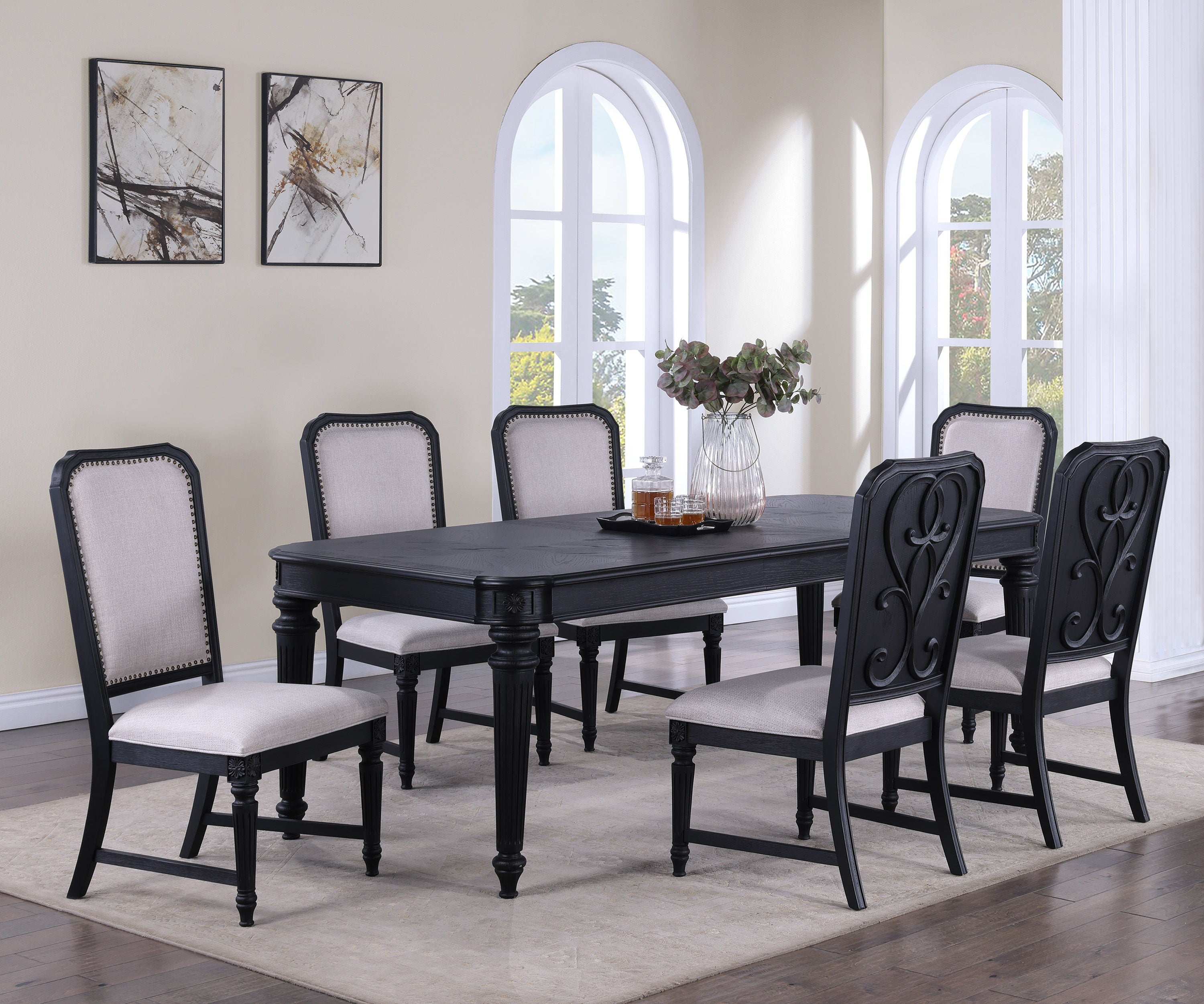 Kingsbury - Dining Table (18 Leaf) - Black