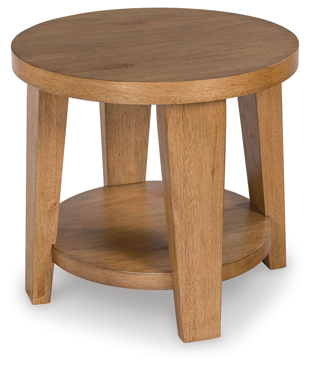 Kristiland - Light Brown - Round End Table by Signature Design by Ashley® | Bel Furniture