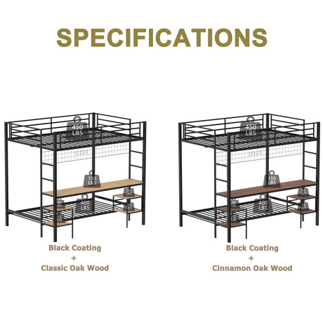 Ethan - Bunk Bed With Desk, Charging Station, Storage Shelves - view 9