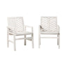 Modern 2 Piece Chevron Patio Chairs White by Walker Edison | Bel Furniture