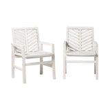 Modern 2 Piece Chevron Patio Chairs White by Walker Edison | Bel Furniture