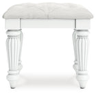 Kozlani - Vanity Upholstered Stool - White