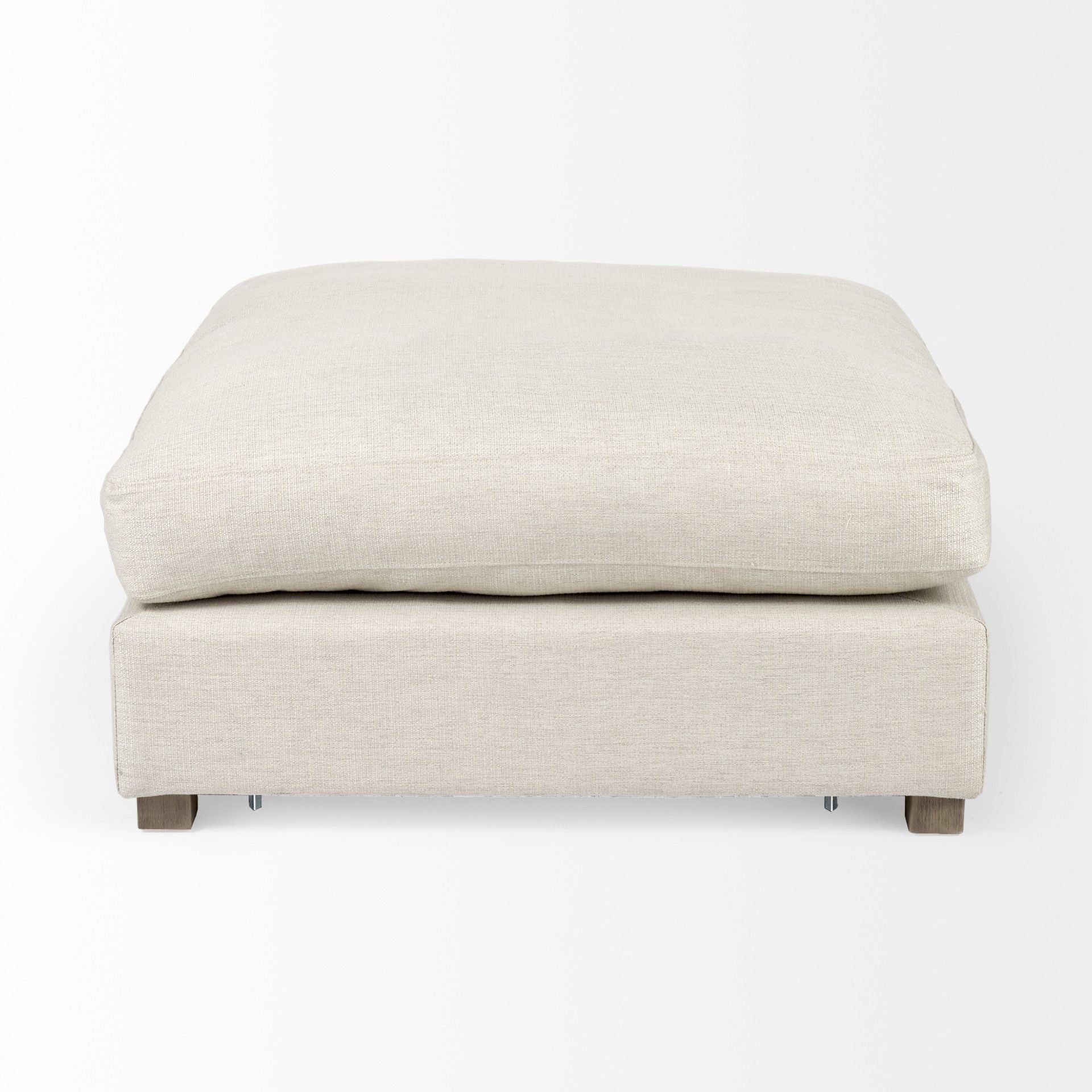 Polyester Cocktail Ottoman - Brown / Beige