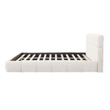 Upholstered Platform Bed Frame With Soft Boucle Headboard