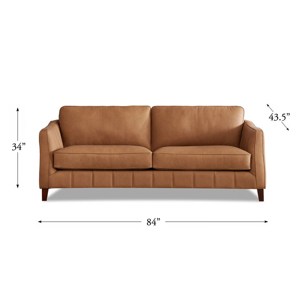 Aria-Top Grain Leather Sofa Couch - Brown