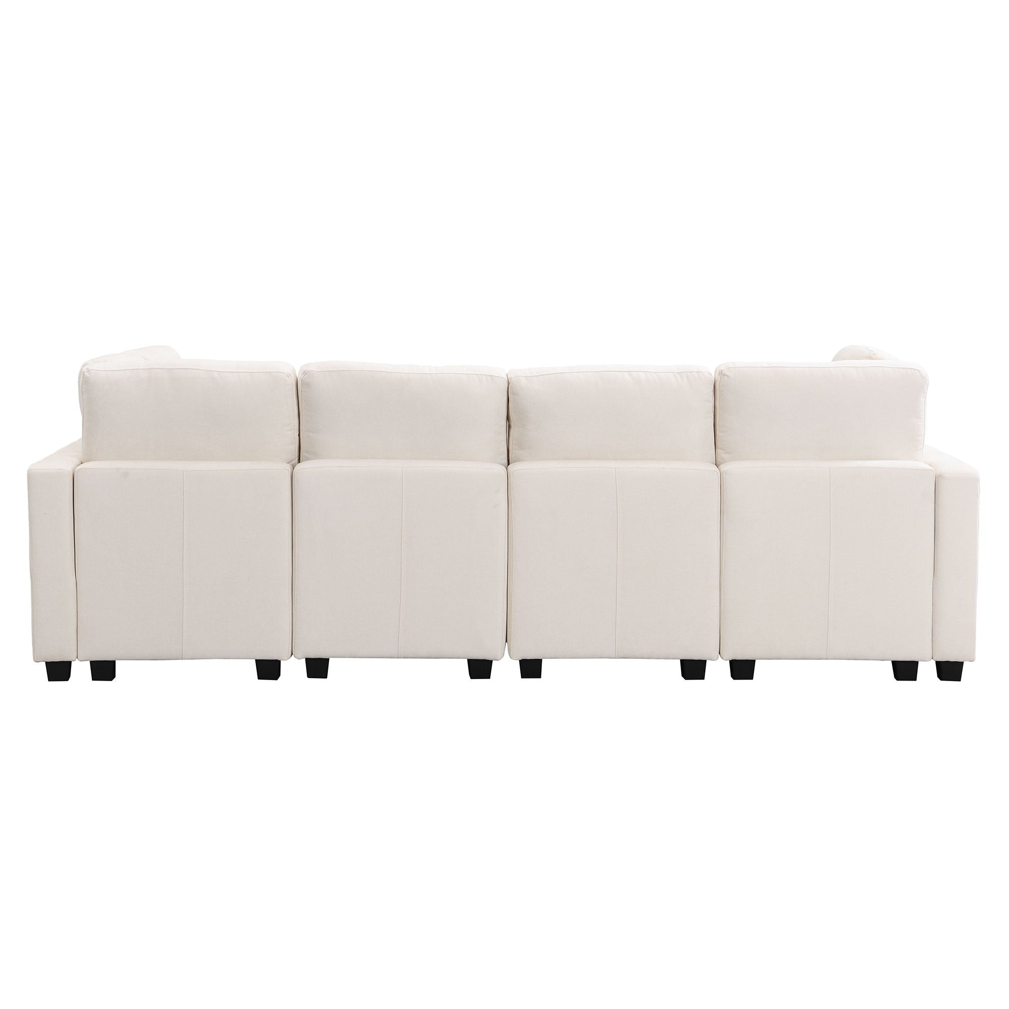 Sectional Sofa Couch Sofa Bed U-Shaped Sofa With Two Movable Ottoman And Three USB Ports For Living Room