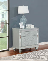 Gunnison - 2-Drawer Nightstand - Silver Metallic by CoasterEssence | Bel Furniture