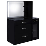 Flora - 2-Drawer Vanity Set With LED Mirror Black by Coaster Fine Furniture | Bel Furniture
