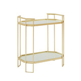 Modern Glam Mirror Top Accent Table - Pale Gold by Walker Edison | Bel Furniture