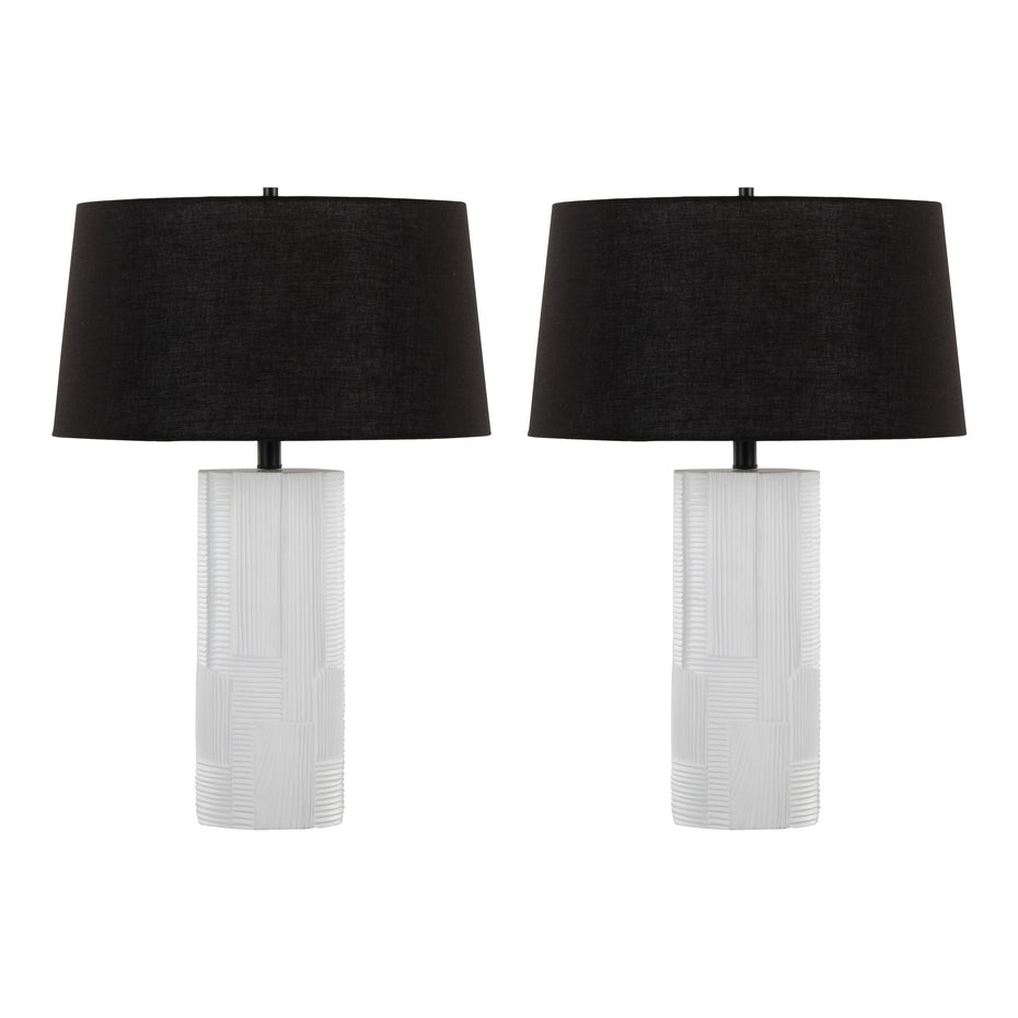 Petra - Contemporary Table Lamp (Set of 2) - Cream / Black