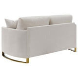 Corliss - Upholstered Arched Arm Loveseat by CoasterElevations | Bel Furniture
