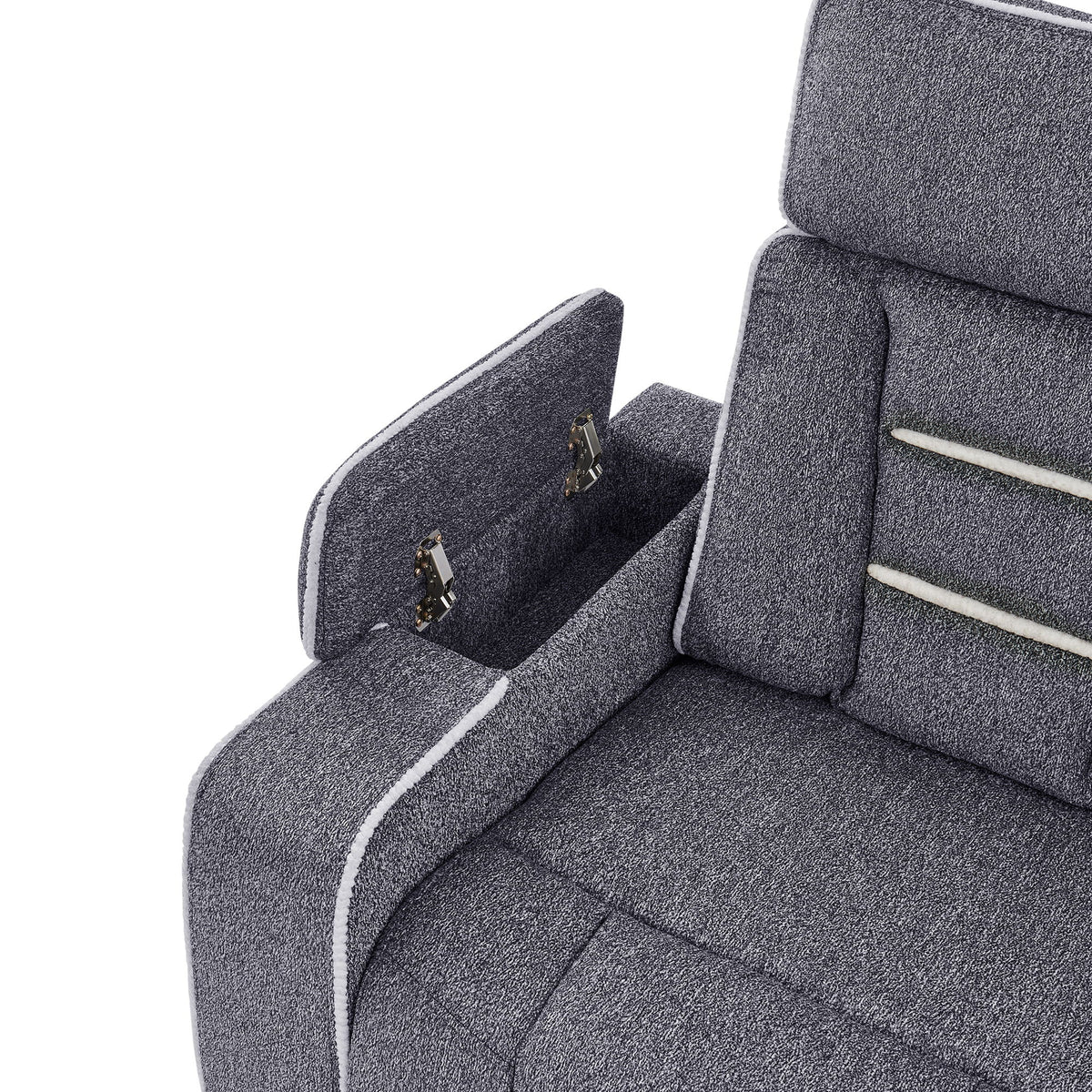 Austin - Reclining Sofa With Storage Arms - Gray