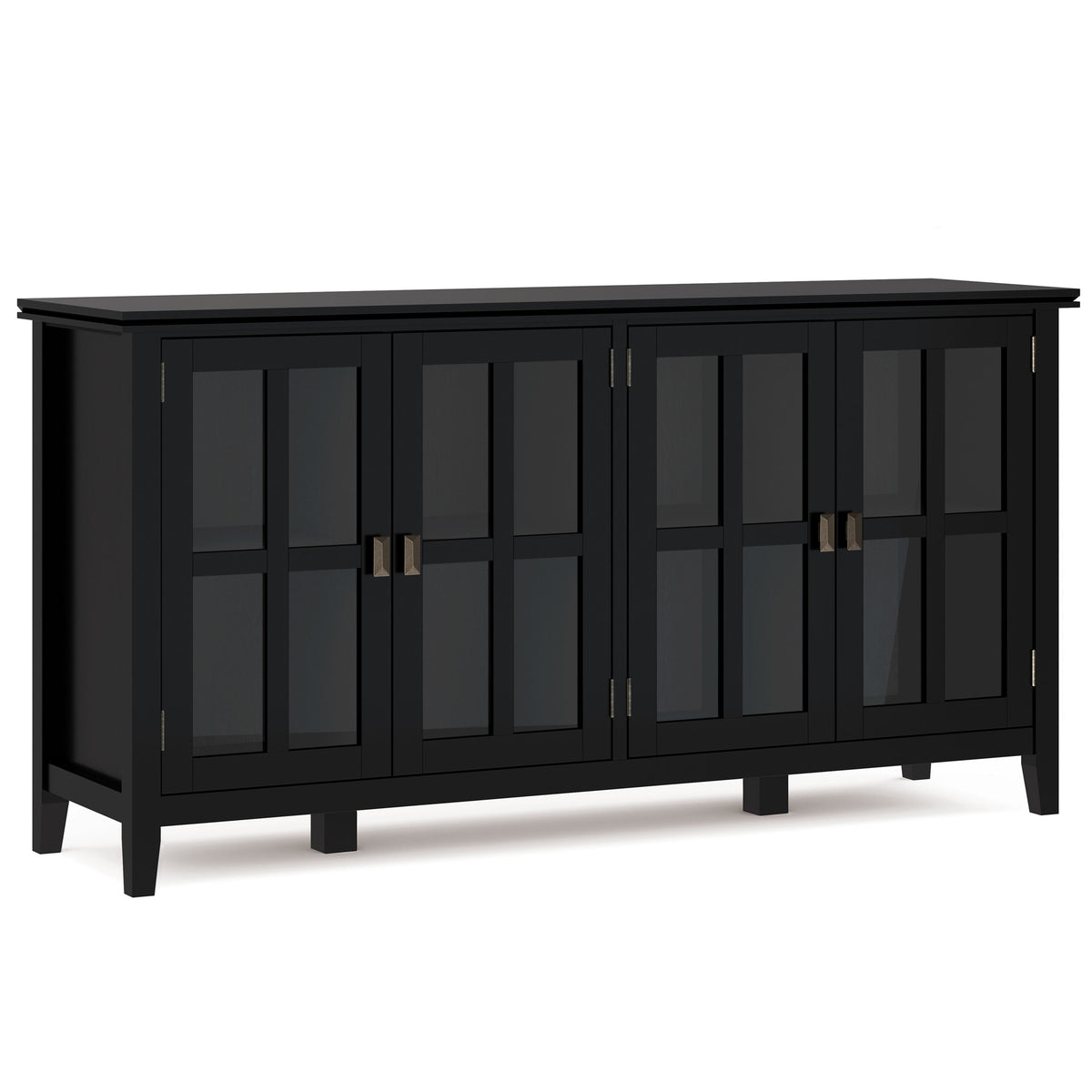 Artisan - Handcrafted Wide 4 Door Storage Cabinet Black by Simpli-Home | Bel Furniture