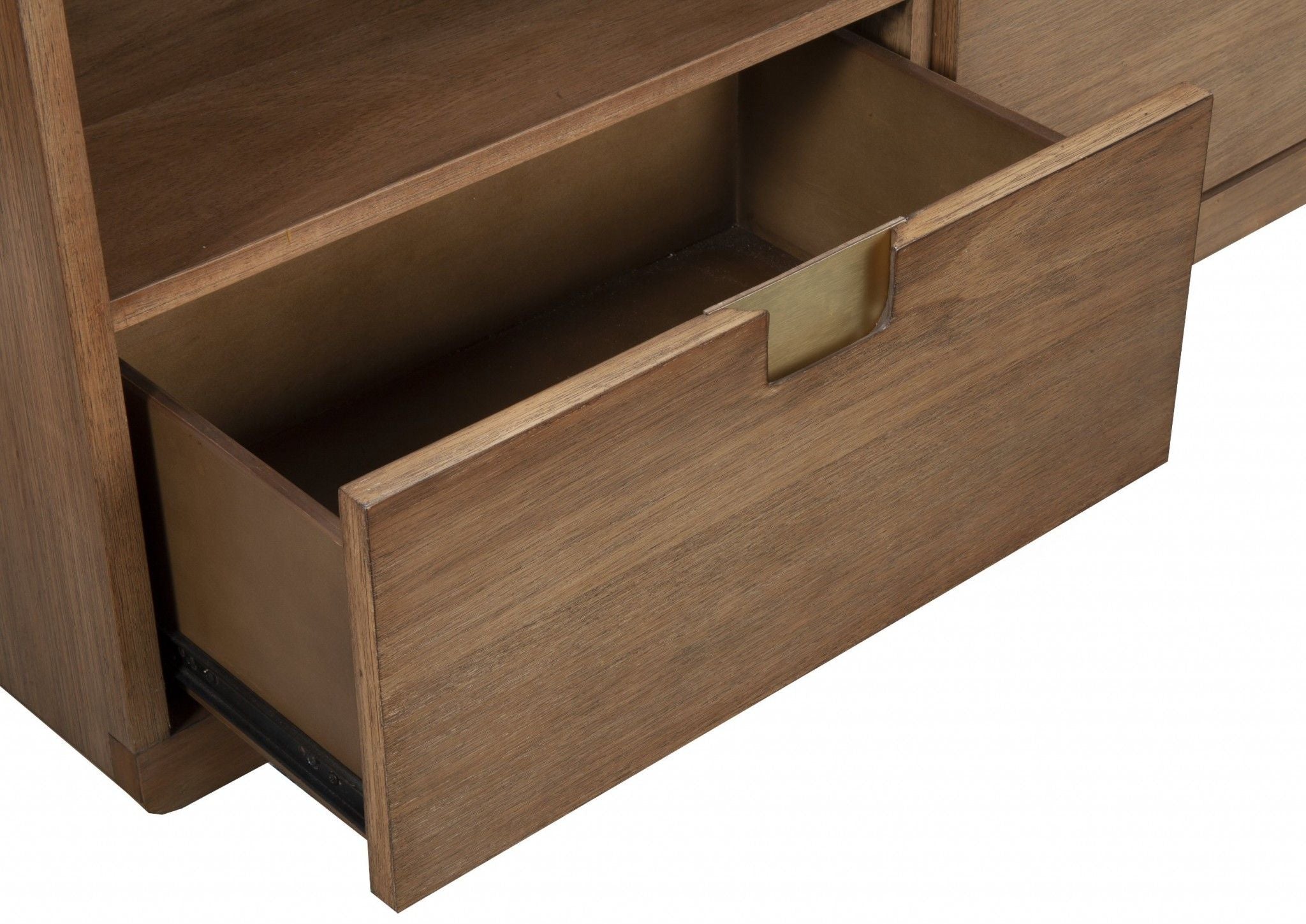 Solid Wood Open Shelving TV Stand - Sand