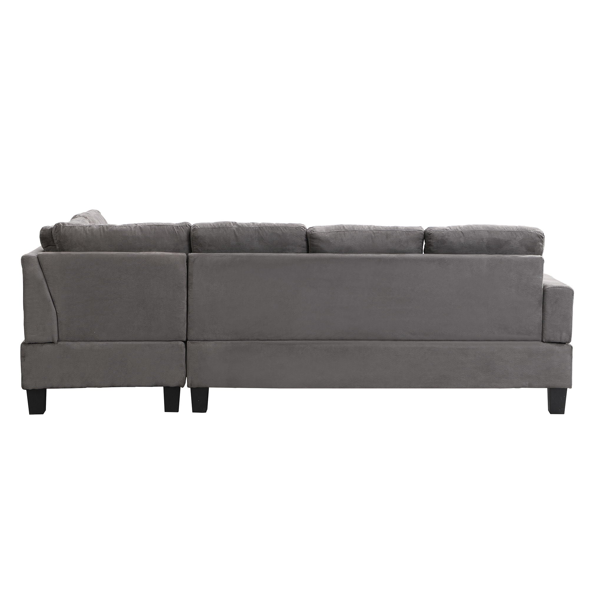 Sofa Set For Living Room With Chaise Lounge And Storage Ottoman, Living Room Furniture - Gray