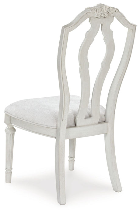 Montelaine - Antique White - Dining Upholstered Side Chair (Set of 2) by Benchcraft® | Bel Furniture