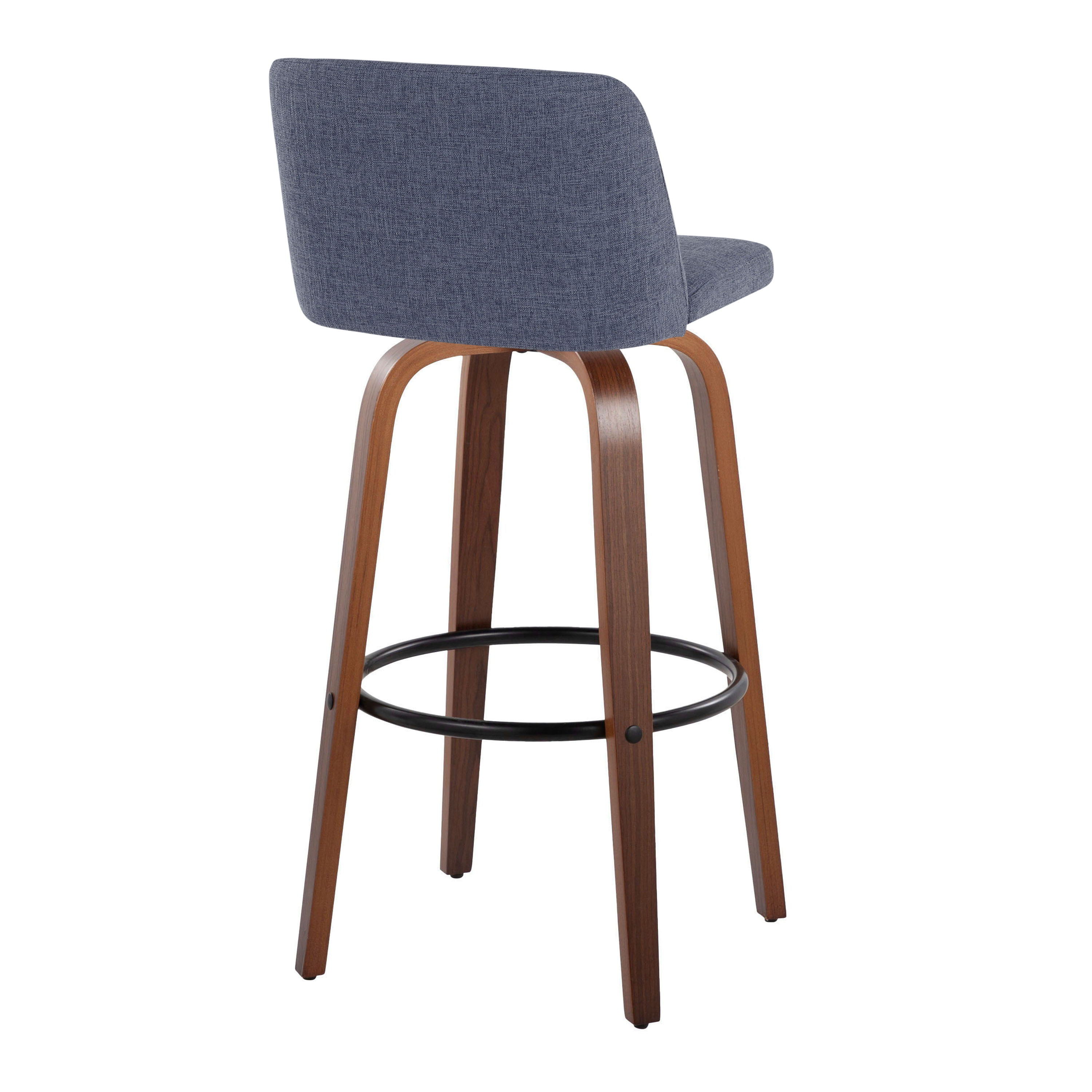 Toriano - Mid Century Modern Fixed Height Barstool Swivel And Round Footrest (Set of 2)