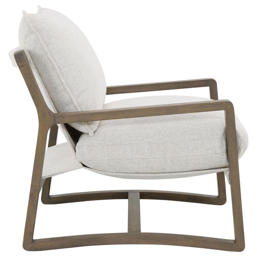 Geneva - Boucle Upholstered Wood Arm Accent Chair - Sand by Coaster Fine Furniture | Bel Furniture