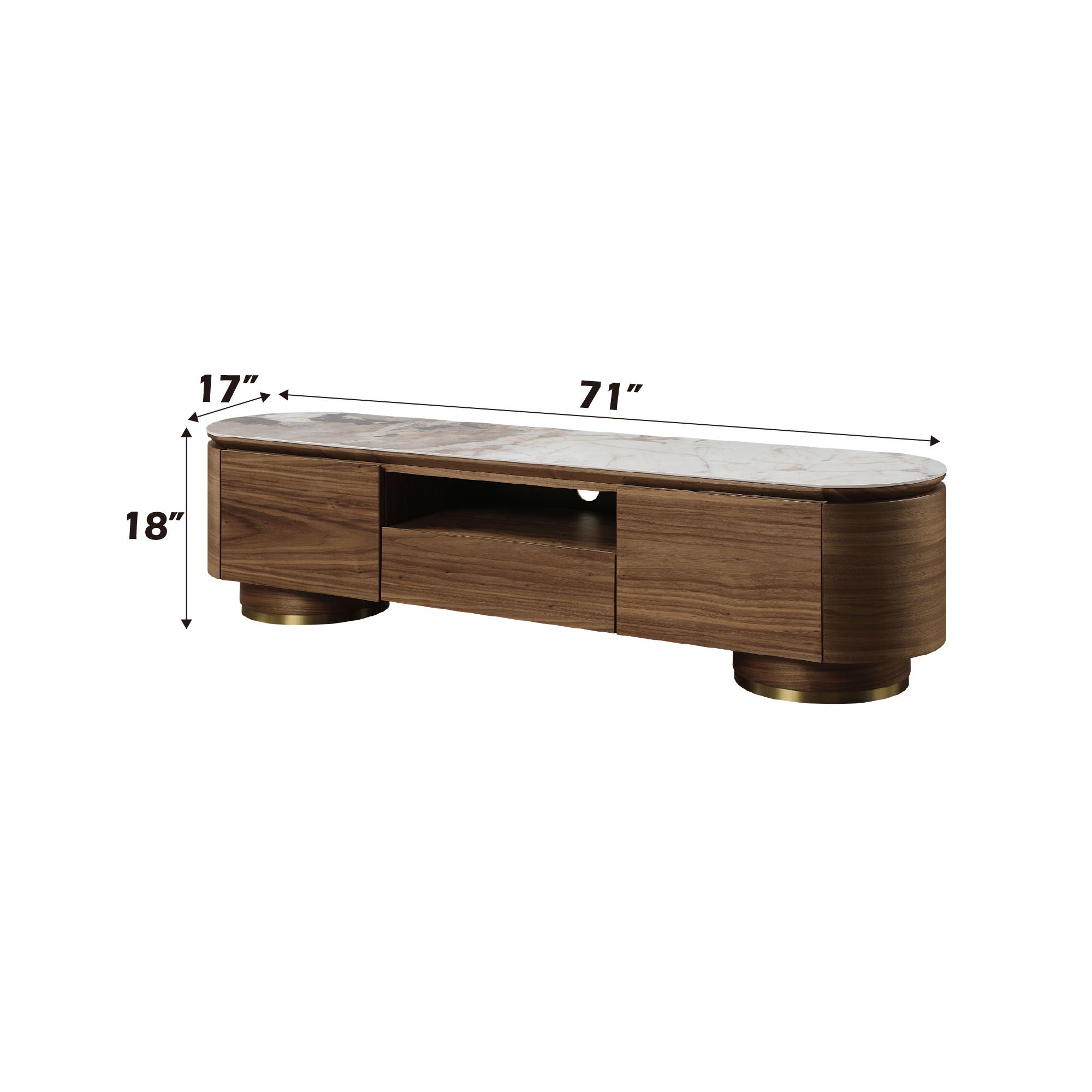 Willene - Ceramic Top TV Stand - Walnut