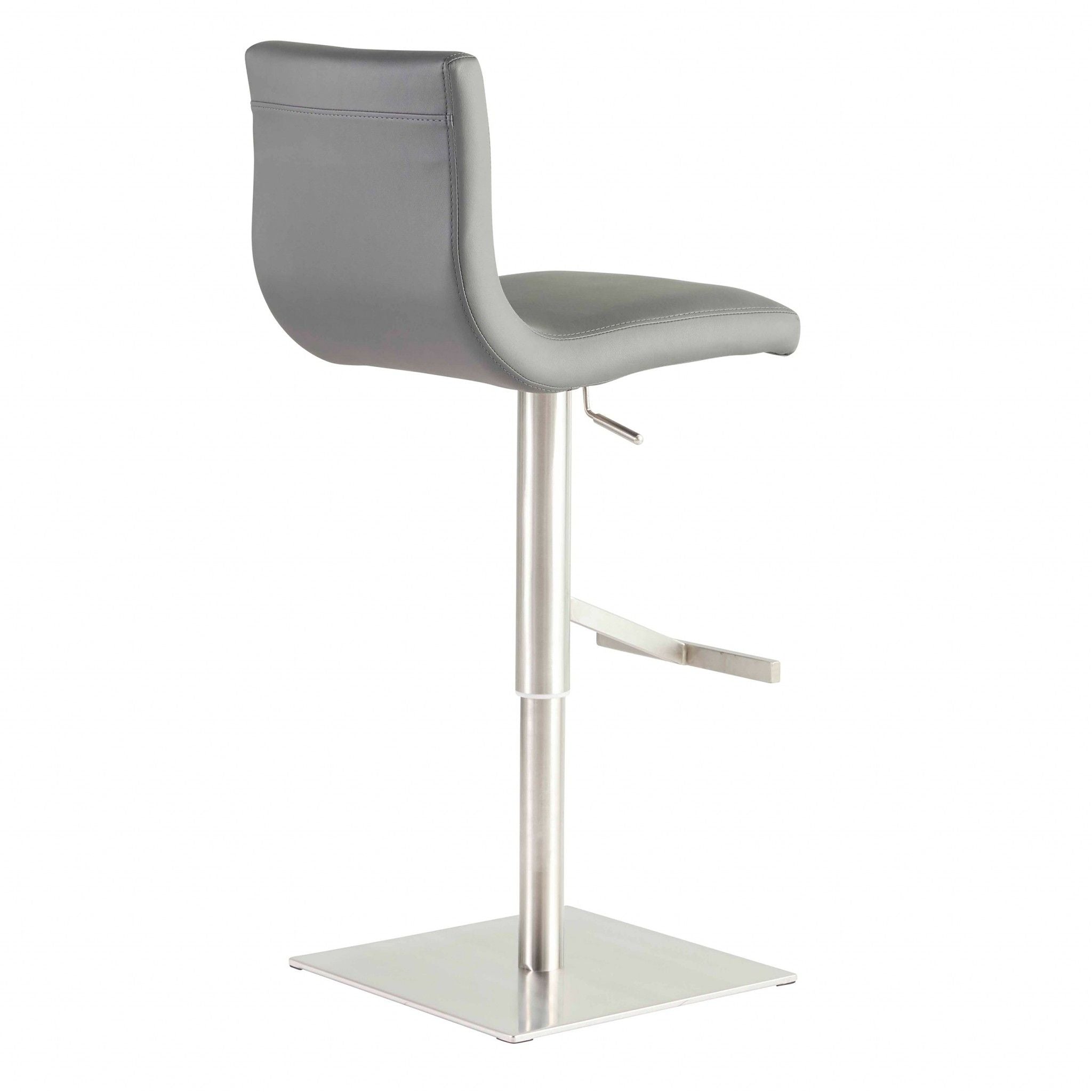 Steel Swivel Low Back Bar Height Bar Chair - Gray / Silver