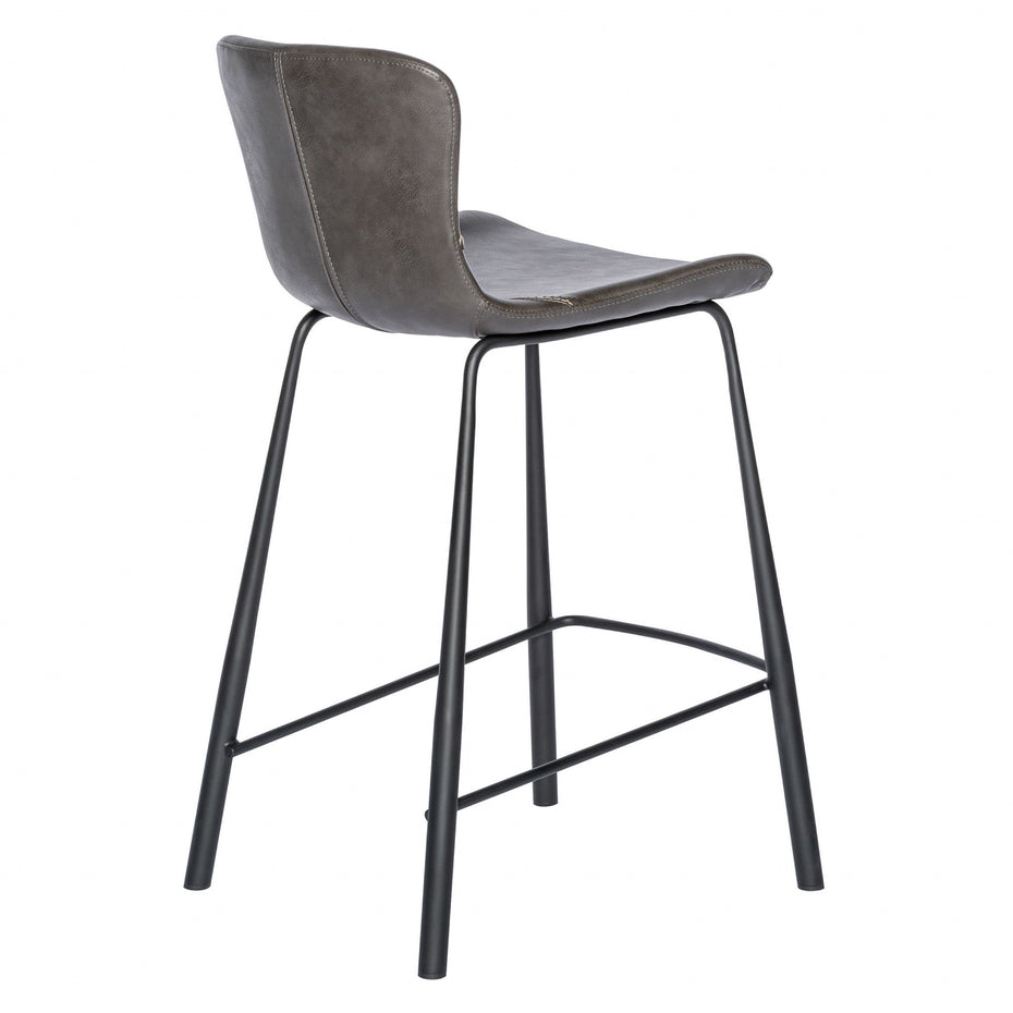 Steel Low Back Counter Height Bar Chairs (Set of 2) - Gray / Black