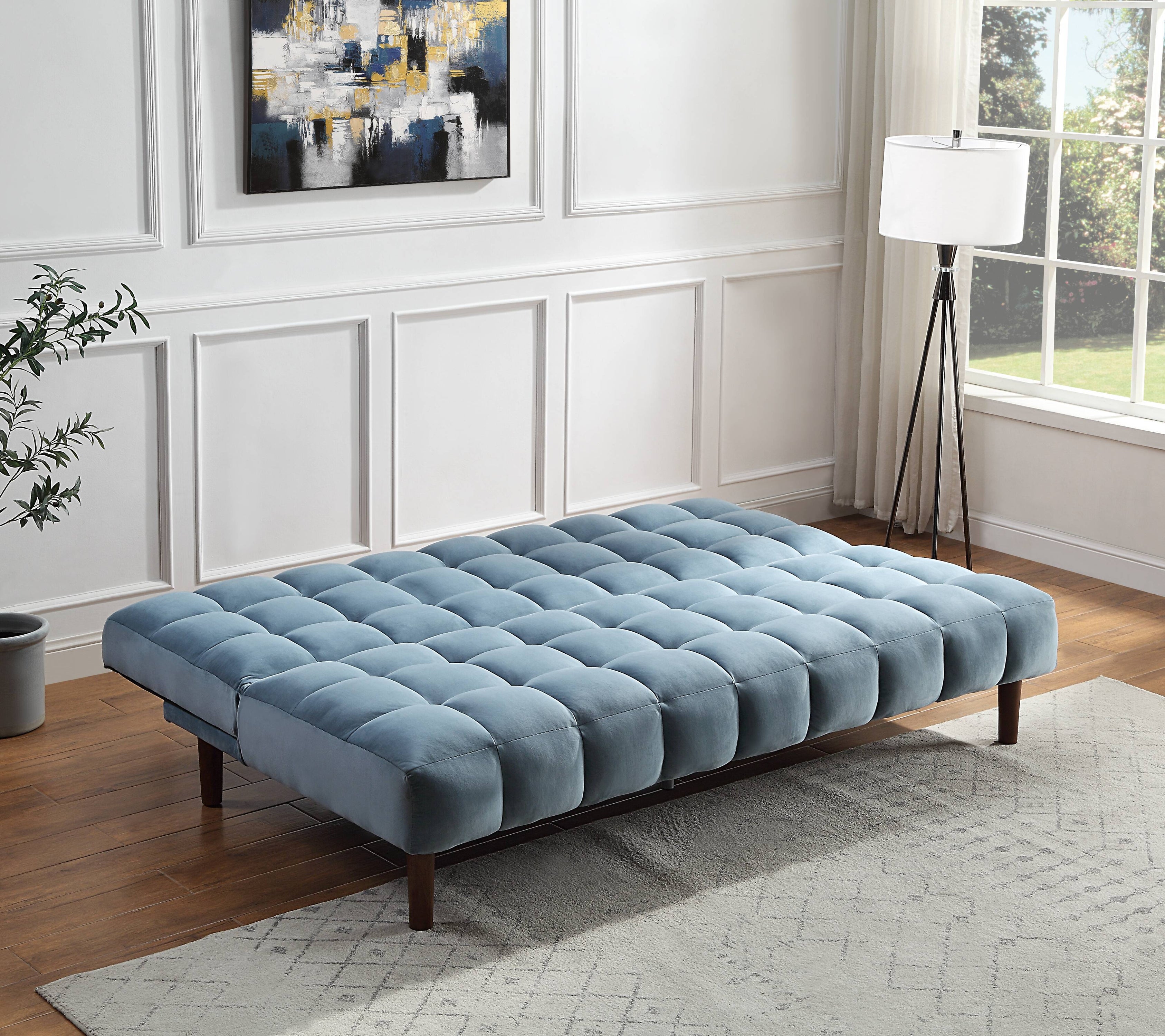 Yolandi - Velvet Adjustable Sofa - Teal Blue