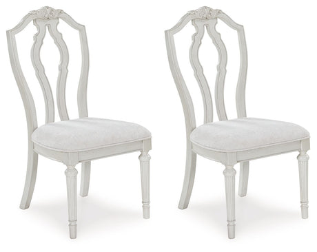 Montelaine - Antique White - Dining Upholstered Side Chair (Set of 2) by Benchcraft® | Bel Furniture
