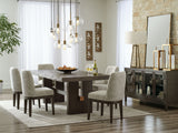 Burkhaus - Dining Room Set Dark Brown 8 Pc. - Dining Room Extension Table, 6 Side Chairs, Server by Signature Design by Ashley® | Bel Furniture
