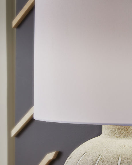 Calbert - Warm Gray - Poly Table Lamp by Signature Design by Ashley® | Bel Furniture