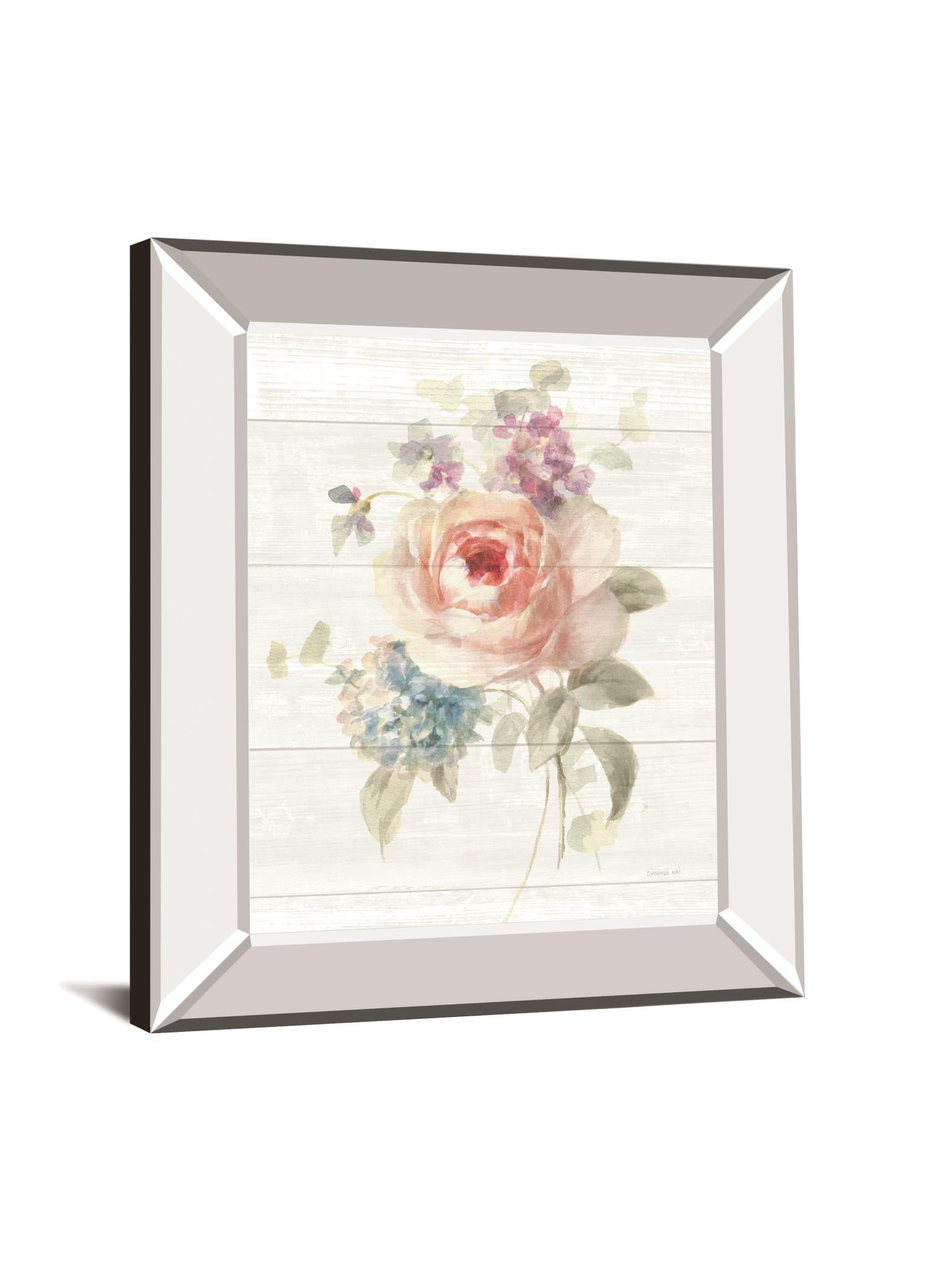 Cottage Garden III Shiplap By Danhui Nai - Mirror Framed Print Wall Art - White