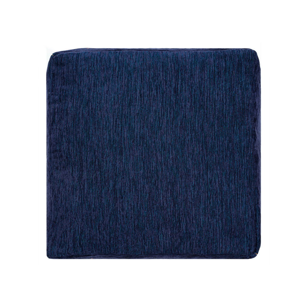 Polyester Blend Ottoman 18" - Blue