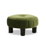 Riley - Round Footstool Ottoman - Olive Green by Jennifer Taylor Home | Bel Furniture